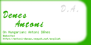 denes antoni business card