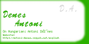 denes antoni business card